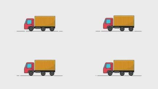 动画货运卡车卡通视频高清在线视频素材下载