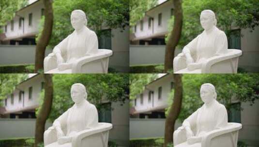 宋庆龄故居雕像高清在线视频素材下载