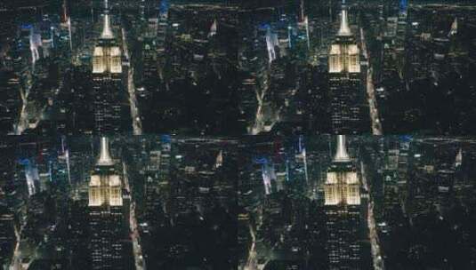纽约美国帝国大厦之夜旅游概念电影系列高清在线视频素材下载
