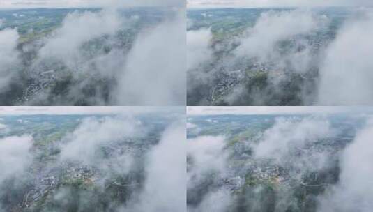云雾下的黄梅东山问梅村高清在线视频素材下载
