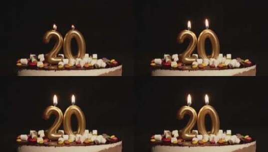 20日、生日、蜡烛、周年纪念高清在线视频素材下载