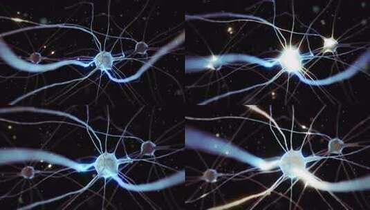 人脑中的神经细胞，脉冲和传输电信号4k高清在线视频素材下载