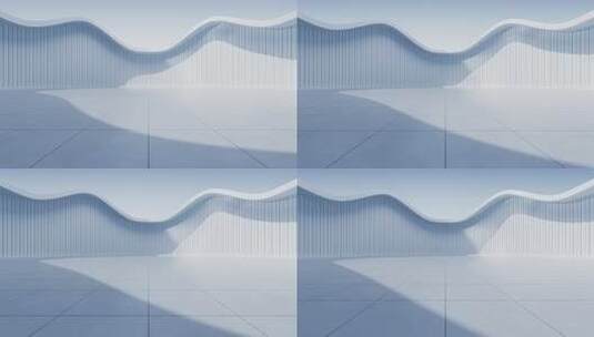 白色建筑背景的空地，3d渲染。高清在线视频素材下载