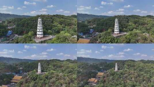 航拍四川宜宾白塔山景区高清在线视频素材下载