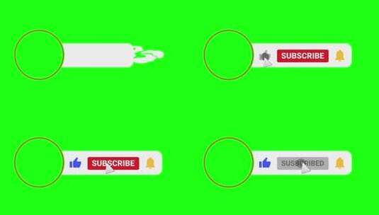 订阅 社交 图标 绿幕 按钮高清在线视频素材下载