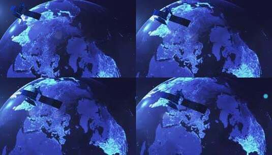 太空卫星绕地球运行高清在线视频素材下载