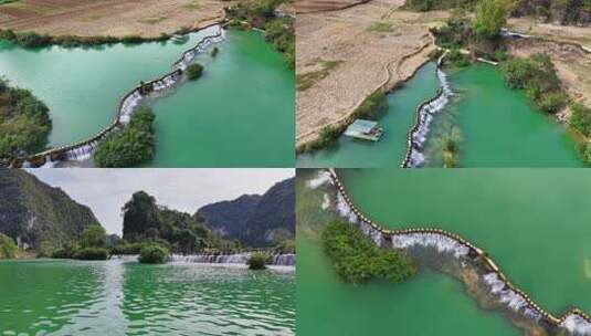 广西布泉河景区河流水质绿水青山生态环境高清在线视频素材下载