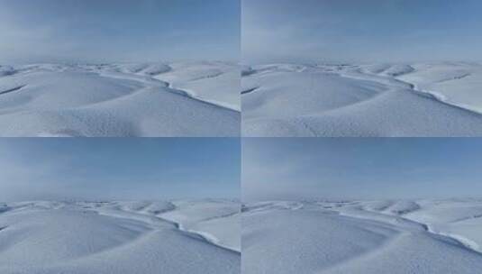 航拍极寒中的高原牧场白雪皑皑高清在线视频素材下载