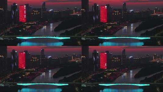 中国广东省佛山市佛山新城夜景高清在线视频素材下载