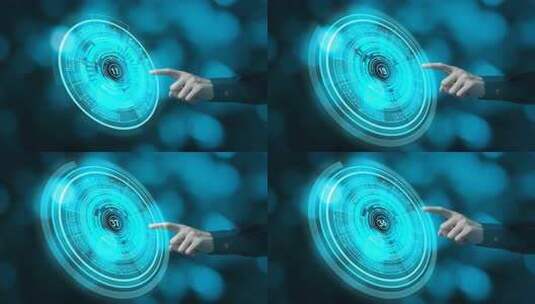 手指点击虚拟科技界面高清在线视频素材下载