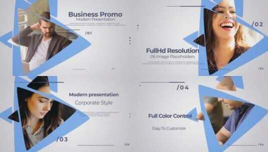三角图片幻灯片企业宣传AE模板高清AE视频素材下载