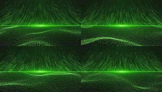绿色粒子光线晚会背景AE模板高清AE视频素材下载