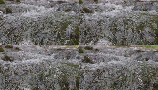 峡谷河流清澈溪水缓慢流淌高清在线视频素材下载