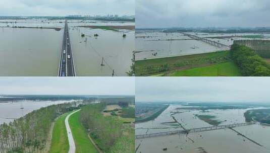 洪水淹没农田高清在线视频素材下载