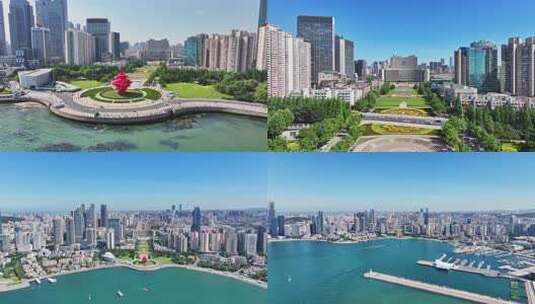 航拍-五月的风青岛市政府 开头结尾好用高清在线视频素材下载