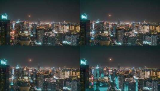 杭州_滨江区夜景_低碳科技园_夜景4K高清在线视频素材下载