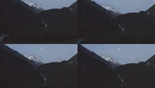 薄雾山的黄昏高清在线视频素材下载