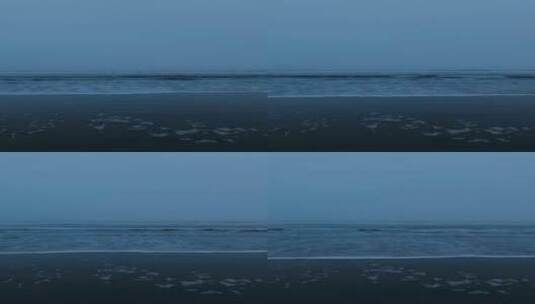 夜晚海浪亲吻海岸竖屏高清在线视频素材下载