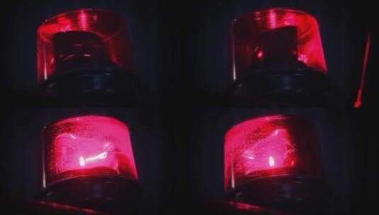 消防车顶部闪烁的红灯高清在线视频素材下载