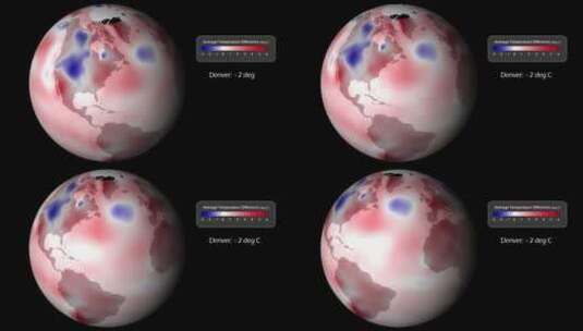 全球可视化动画显示最温暖的月份高清在线视频素材下载