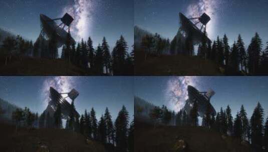 夜空下的天文台高清在线视频素材下载