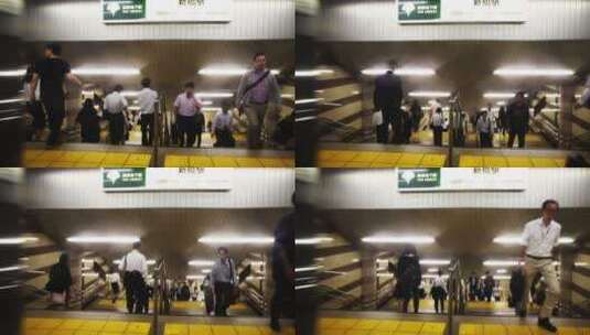 东京地铁站乘客延时高清在线视频素材下载