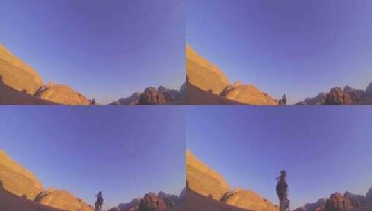 骆驼在沙漠行走的特写高清在线视频素材下载