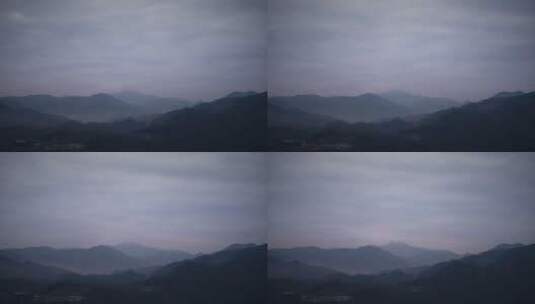 延时摄影大山清晨雾气阳光阴霾高清在线视频素材下载