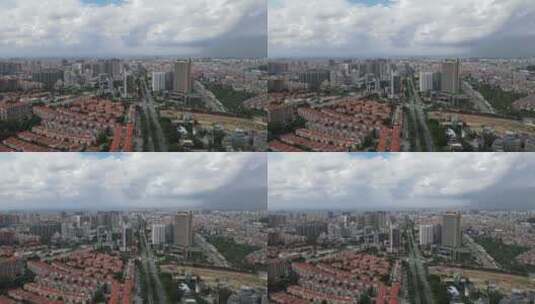 晴空万里的城市景观高清在线视频素材下载