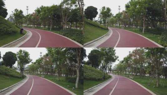南宁青环路绿道自行车道跑道高清在线视频素材下载