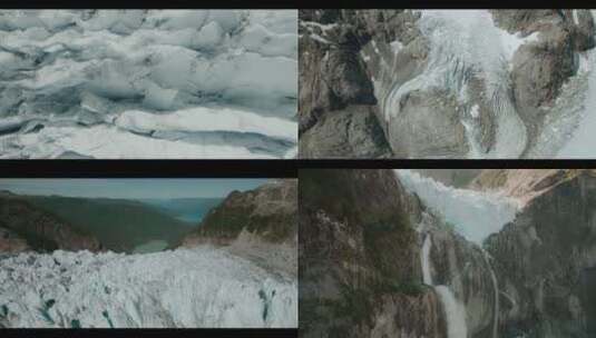 冰川冰河融化南极北极雪山远古地质变化高清在线视频素材下载