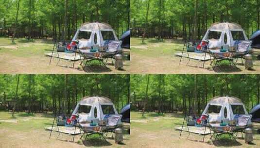 济南森林公园，迪卡侬野餐、露营、户外装备高清在线视频素材下载