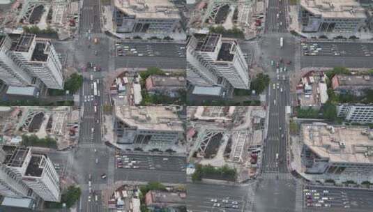 上海桂林路十字路口航拍空镜高清在线视频素材下载