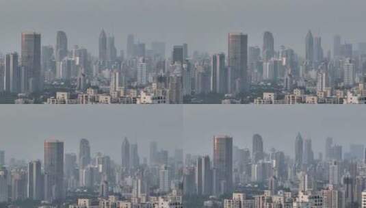 上海浦西长焦下的建筑风光高清在线视频素材下载
