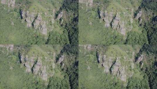 山间悬崖峭壁森林树林山峦大山航拍5高清在线视频素材下载