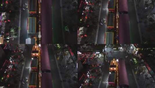 城市航拍福州美食街夜景高清在线视频素材下载