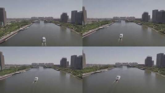 天津滨海新区开启桥游艇高清在线视频素材下载