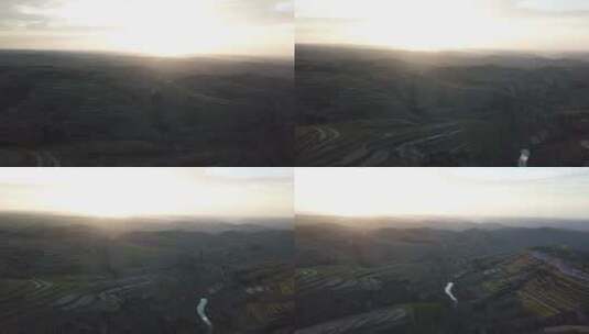黄土高原4K-夕阳高清在线视频素材下载