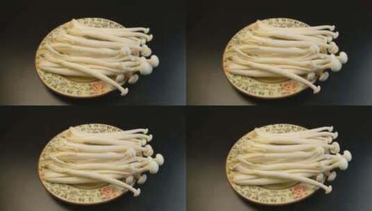 美食食物海鲜菇白玉菇高清在线视频素材下载