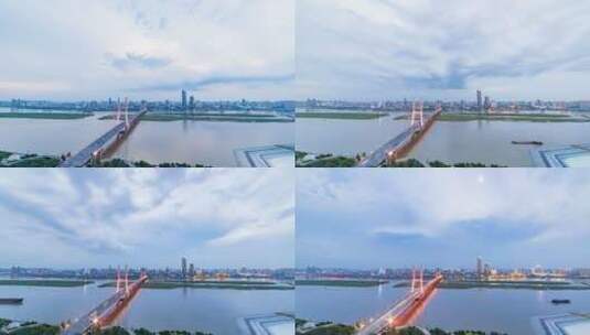 南昌八一大桥交通枢纽车流高清在线视频素材下载