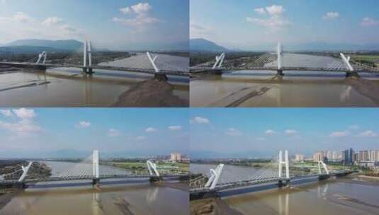 陕西汉中龙岗大桥左环绕高清在线视频素材下载