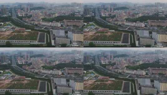 航拍深圳龙华区观澜城市建筑设计高清在线视频素材下载