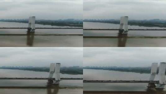 航拍湖南湘潭三桥竖屏高清在线视频素材下载