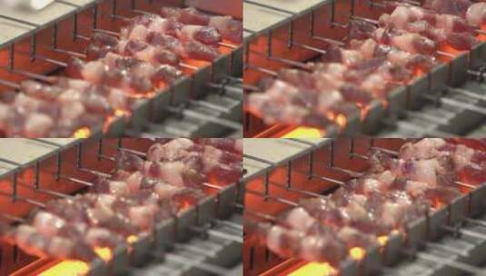 烧烤电烤炉烤串美食高清在线视频素材下载