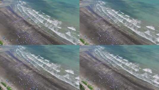 4K海浪拍打礁石大海浪花礁石高清在线视频素材下载