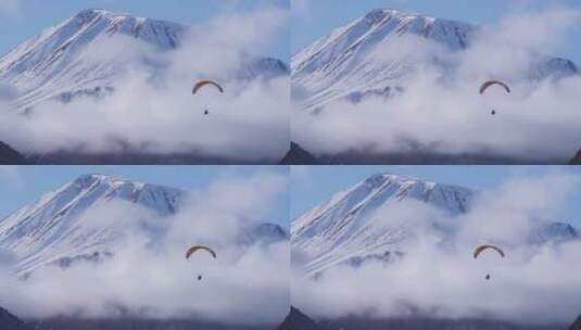 飞行的滑翔伞高清在线视频素材下载