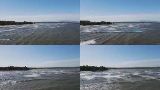 秦皇岛北戴河 海天一色 海边海浪高清在线视频素材下载