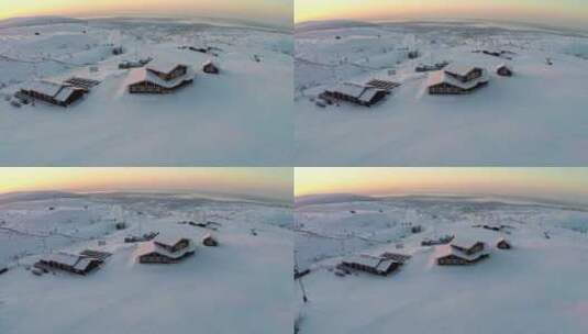 白雪覆盖的房屋高清在线视频素材下载