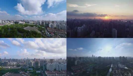 上海徐汇区25段延时航拍合集高清在线视频素材下载