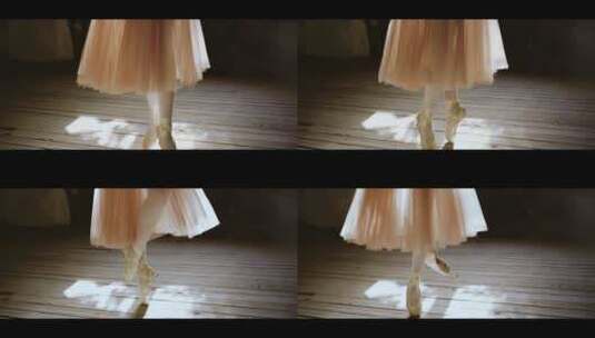 穿着舞蹈鞋练舞的女孩高清在线视频素材下载